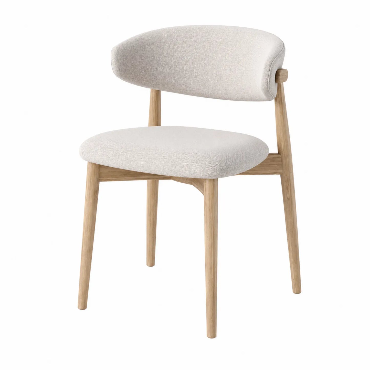 Chaise en tissu polyester beige avec structure en bois