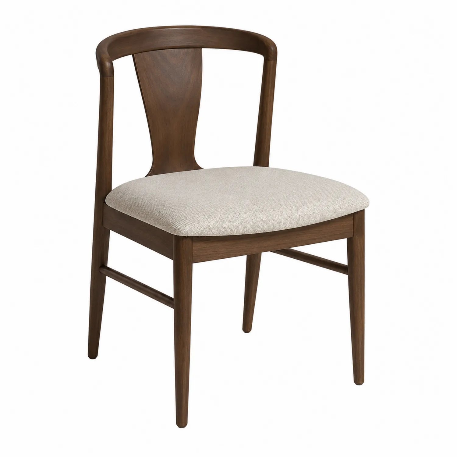 Chaise en bois avec siège en tissu beige