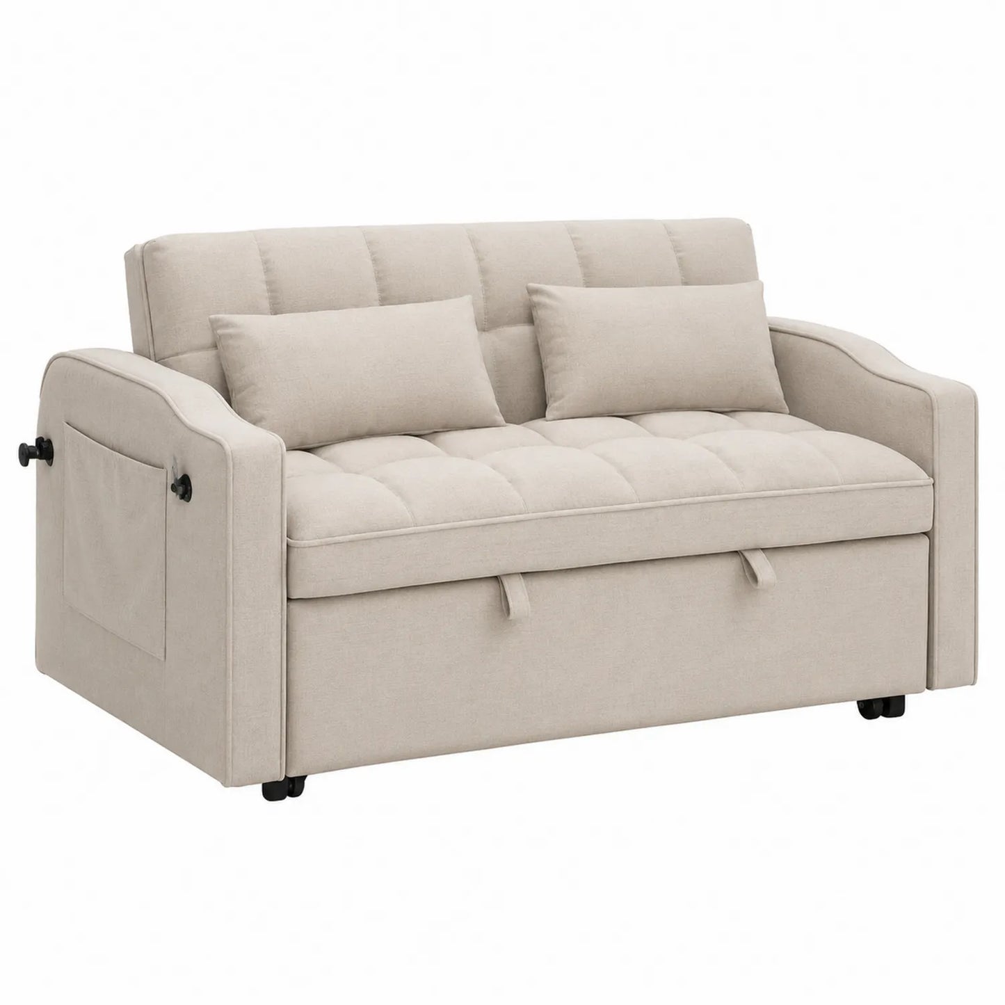 Canapé-lit convertible en tissu beige